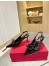 Valentino Rockstud Bow Slingback Pumps 60mm in Black Patent Leather 