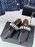 Alaia Ballet Flats in Black Leather with Metalic Pebbles 