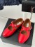 Alaia Criss Cross Ballet Flats in Red Leather