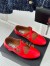 Alaia Criss Cross Ballet Flats in Red Leather