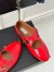 Alaia Criss Cross Ballet Flats in Red Leather