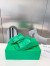 Bottega Veneta Patch Flat Slides In Green Lambskin 