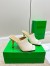 Bottega Veneta Knot Mules 90mm In White Lambskin