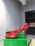 Bottega Veneta Stretch Sandals In Red Mesh
