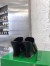 Bottega Veneta Stack Platform Sandals In Black Lambskin