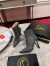 Christian Louboutin Condora Spikes 100mm Boots in Black Lambskin