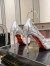 Christian Louboutin Degraqueenie 85mm Pumps in Silver Leather with Crystals