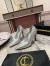 Christian Louboutin Condora Spikes 100mm Pumps in Silver Lambskin