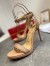 Christian Louboutin Loubi Queen 100mm Sandals In Nude Lambskin