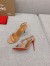 Christian Louboutin Rosalie Sandals 100mm in Nude Lambskin