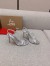 Christian Louboutin Rosalie Sandals 100mm in Silver Metallic Leather