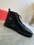 Christian Louboutin Men's Louis Flat Sneakers in Black Leather