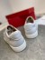 Christian Louboutin Men's Louis Junior Spikes Flat Sneakers In White Leather
