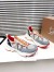 Christian Louboutin Women's Trailnrun Sneakers in Grey Mesh and Suede