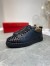 Christian Louboutin Women's Louis Junior Spikes Sneakers In Black Leather