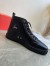 Christian Louboutin Louis Woman High-Top Sneakers In Black Leather
