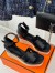 Hermes Elda Espadrilles in Black Leather