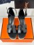 Hermes Elda Espadrilles in Black Leather