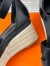 Hermes Elda Espadrilles in Black Leather