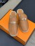 Hermes Feria Espadrille Mules in Brwon Leather
