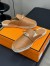 Hermes Feria Espadrille Mules in Brwon Leather