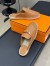 Hermes Feria Espadrille Mules in Brwon Leather