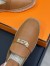 Hermes Feria Espadrille Mules in Brwon Leather