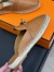 Hermes Feria Espadrille Mules in Brwon Leather