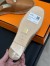 Hermes Feria Espadrille Mules in Brwon Leather