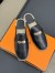 Hermes Feria Espadrille Mules in Black Leather