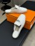Hermes Feria Espadrille Mules in White Leather