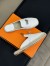 Hermes Feria Espadrille Mules in White Leather