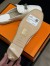 Hermes Feria Espadrille Mules in White Leather