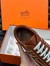 Hermes Boomerang Sneakers In Brown Epsom Calfskin