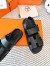 Hermes Men's Genius Sandals In Black Calfskin