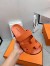 Hermes Men's Chypre Sandals in Orange Epsom Calfskin