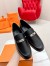 Hermes Women's Destin Loafers in Black Leather