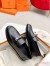 Hermes Women's Destin Loafers in Black Leather