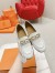 Hermes Women's Colette Loafers in White Leather