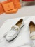 Hermes Women's Colette Loafers in White Leather