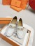 Hermes Women's Colette Loafers in White Leather