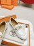 Hermes Women's Colette Loafers in White Leather