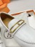 Hermes Women's Colette Loafers in White Leather