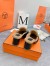 Hermes Flore 60 Mules in Black Suede with Shearling 