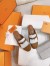 Hermes Women's Oz Mules with Fringed in Brown/White Leather