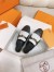 Hermes Women's Oz Mules with Fringed in Black/White Leather
