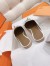 Hermes Women's Oz Mules with Fringed in White Leather