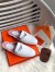 Hermes Oz Mules In White Calfskin