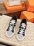 Hermes Women's Day Sneakers in H Canvas with Black Leather