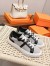 Hermes Women's Day Sneakers in H Canvas with Black Leather